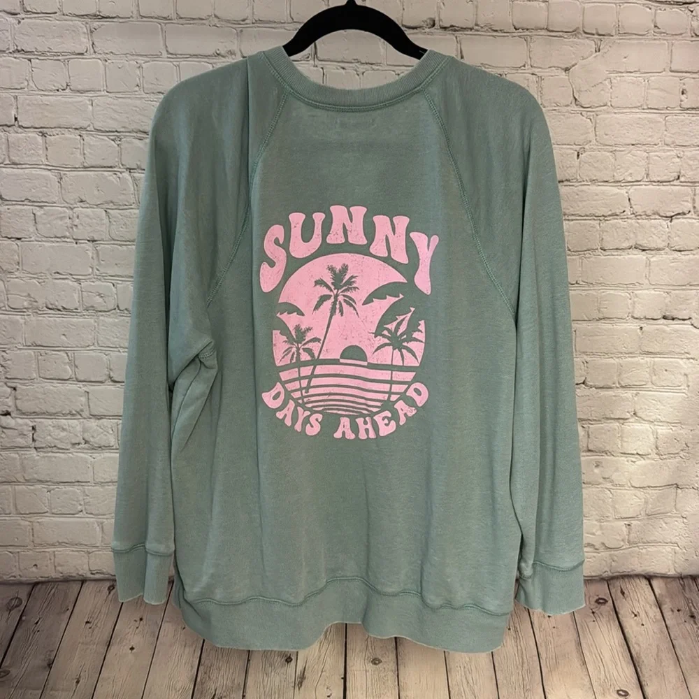 Maurices Blue and Pink "Lake Weekend" "Sunny Days Ahead" Crewneck - Picture 6 of 6